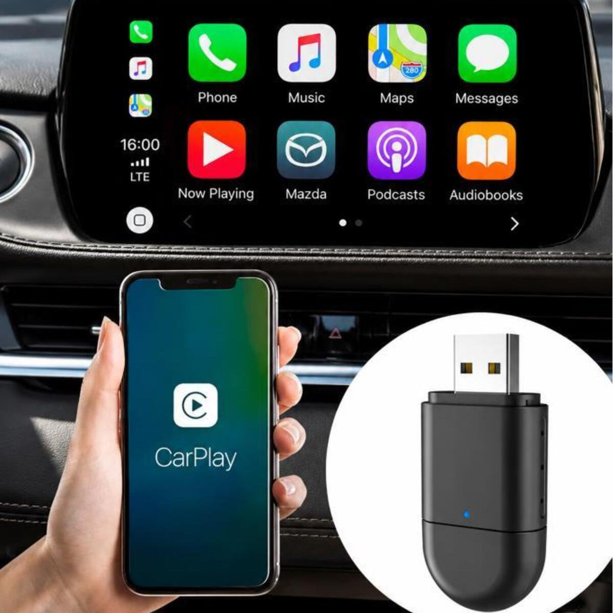 Veloran kablosuz CarPlay adaptörü ürün boyutları