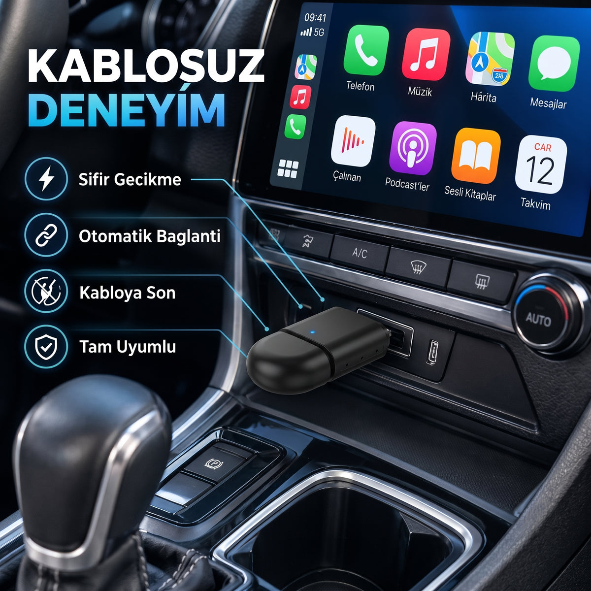 Kablosuz CarPlay Adaptörü